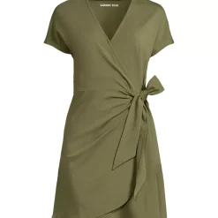 Women's Cotton Modal V Neck Mini Wrap Dress