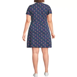 Women's Cotton Modal V Neck Mini Wrap Dress