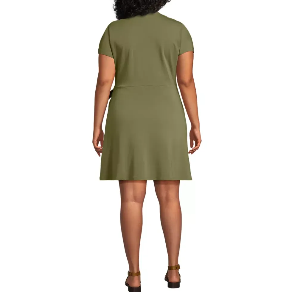 Women's Cotton Modal V Neck Mini Wrap Dress