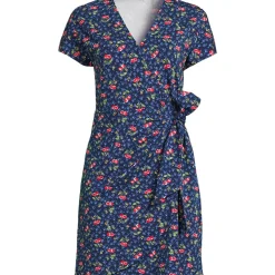 Women's Cotton Modal V Neck Mini Wrap Dress