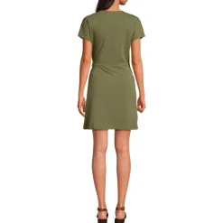 Women's Cotton Modal V Neck Mini Wrap Dress