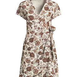 Women's Cotton Modal V Neck Mini Wrap Dress