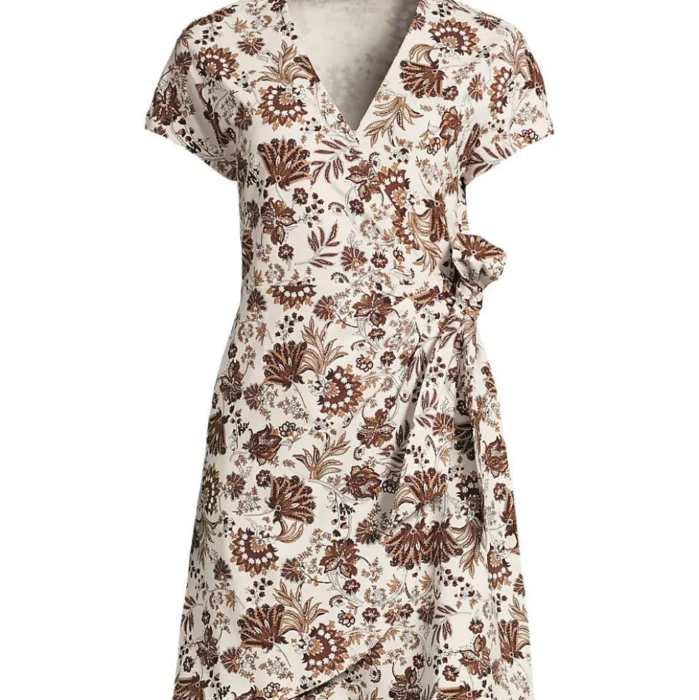 Women's Cotton Modal V Neck Mini Wrap Dress