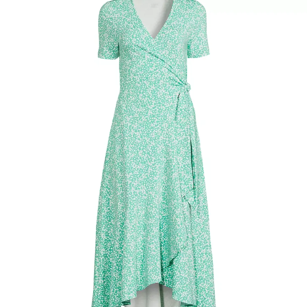 Women's Cotton Modal Vneck Wrap Midi Dress