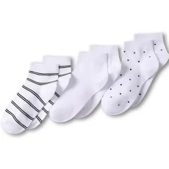 Women's Cotton Multi Print Quarter Crew Socks 3 Pack