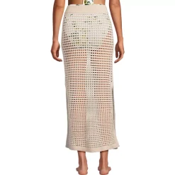 Women's Cotton Open Knit Maxi Swim Cover-up Skirt
