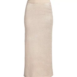 Women's Cotton Open Knit Maxi Swim Cover-up Skirt