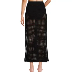 Women's Cotton Open Knit Maxi Swim Cover-up Skirt