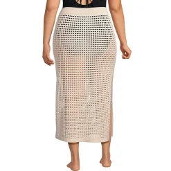 Women's Cotton Open Knit Maxi Swim Cover-up Skirt