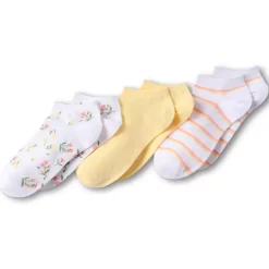 Women's Cotton Patterned Ankle Socks 3 Pack