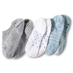 Women's Cotton Patterned No Show Socks 3 Pack