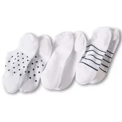 Women's Cotton Patterned No Show Socks 3 Pack