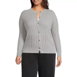Women's Cotton Pointelle Modern Cardigan Sweater