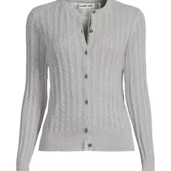 Women's Cotton Pointelle Modern Cardigan Sweater