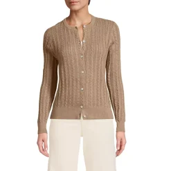 Women's Cotton Pointelle Modern Cardigan Sweater