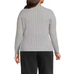 Women's Cotton Pointelle Modern Cardigan Sweater