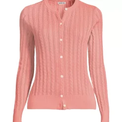 Women's Cotton Pointelle Modern Cardigan Sweater