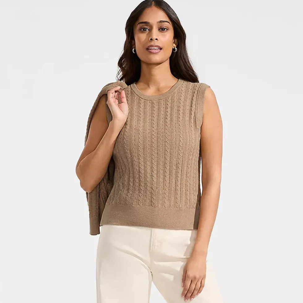 Women's Cotton Pointelle Shell Sweater