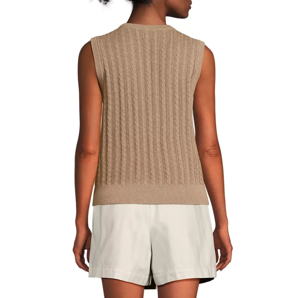 Women's Cotton Pointelle Shell Sweater