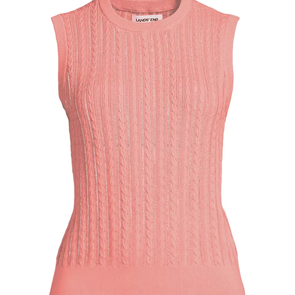 Women's Cotton Pointelle Shell Sweater