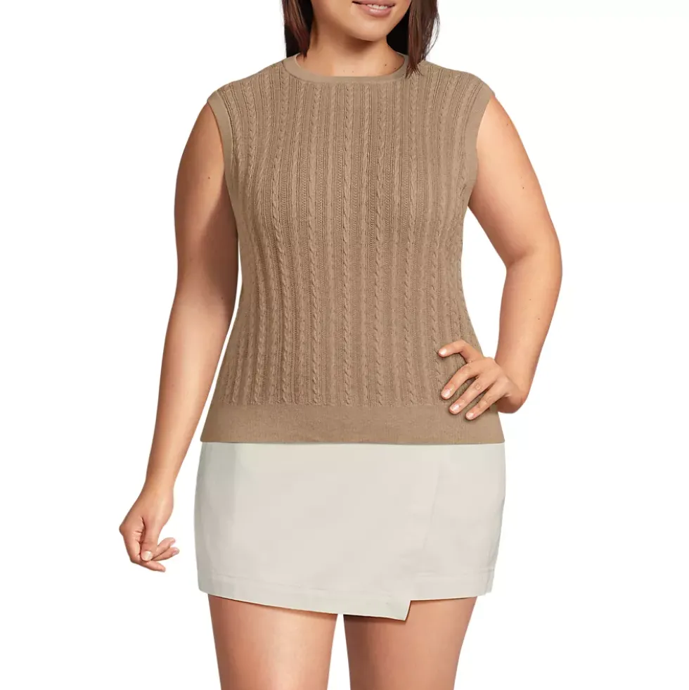 Women's Cotton Pointelle Shell Sweater