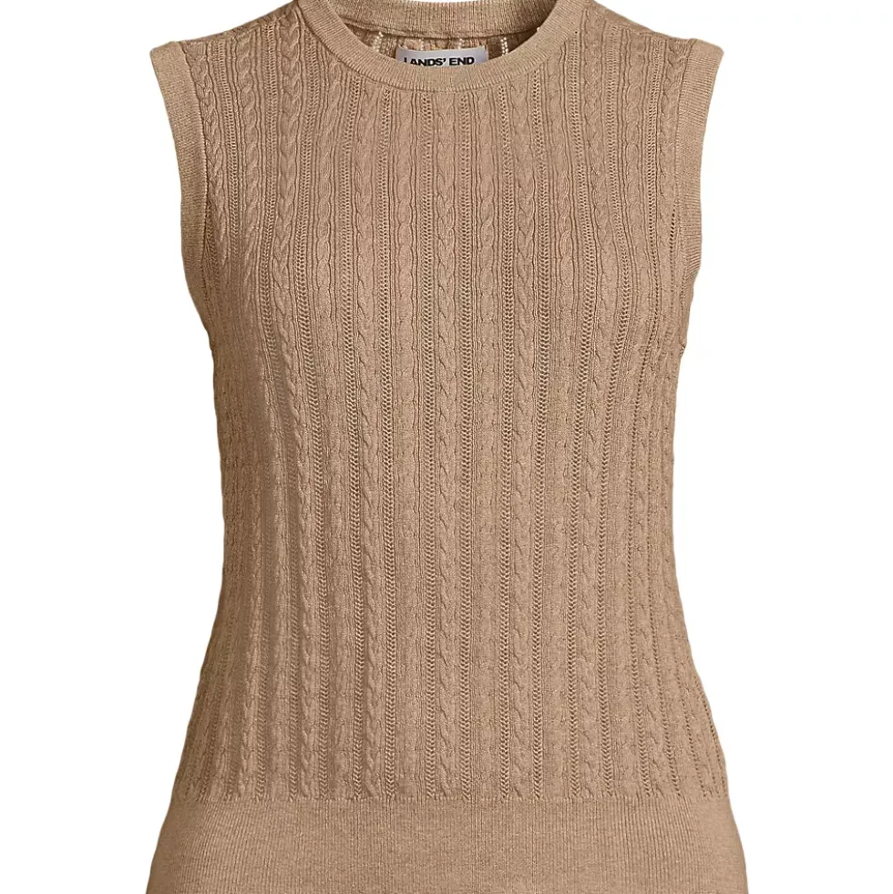Women's Cotton Pointelle Shell Sweater
