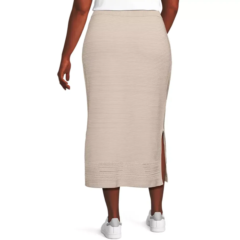 Women's Cotton Pointelle Sweater Maxi Skirt - Set Bottom