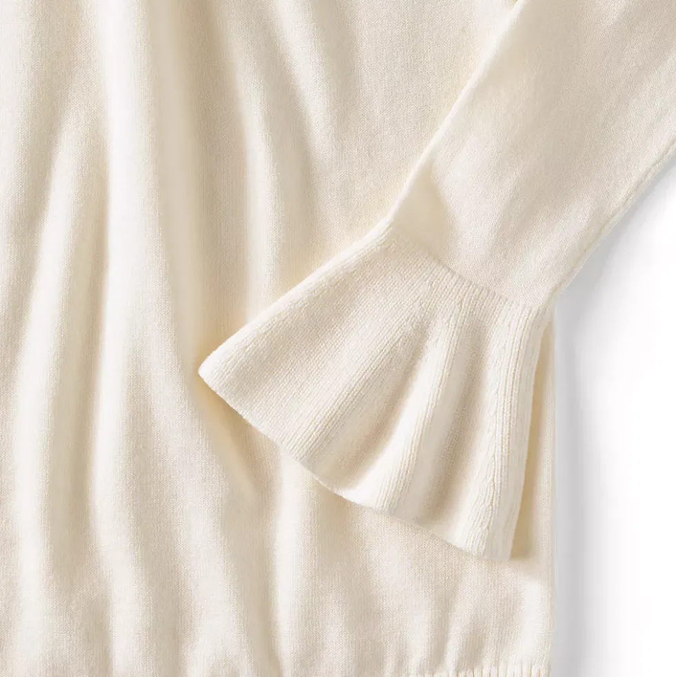 Women's Cotton Pointelle Turtleneck Sweater