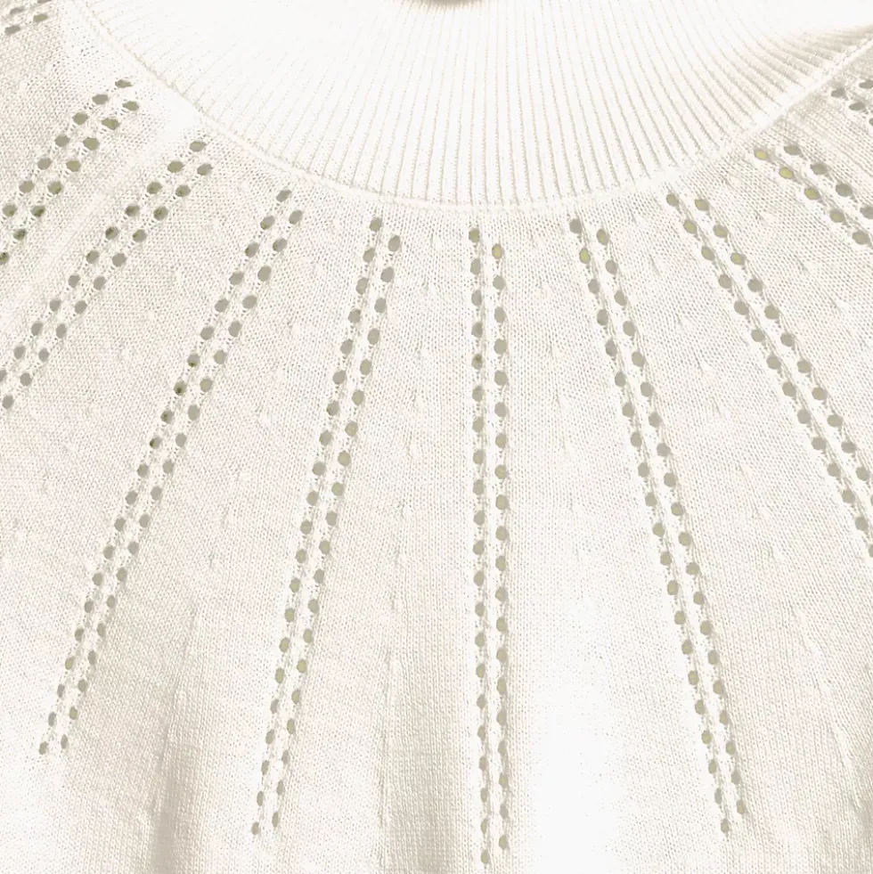 Women's Cotton Pointelle Turtleneck Sweater