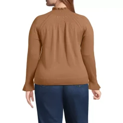 Women's Cotton Pointelle Turtleneck Sweater