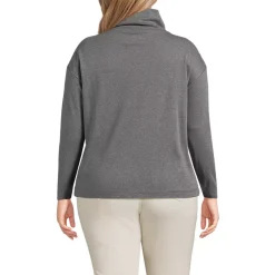Women's Cotton Polyester Long Sleeve Funnel Neck Shirt