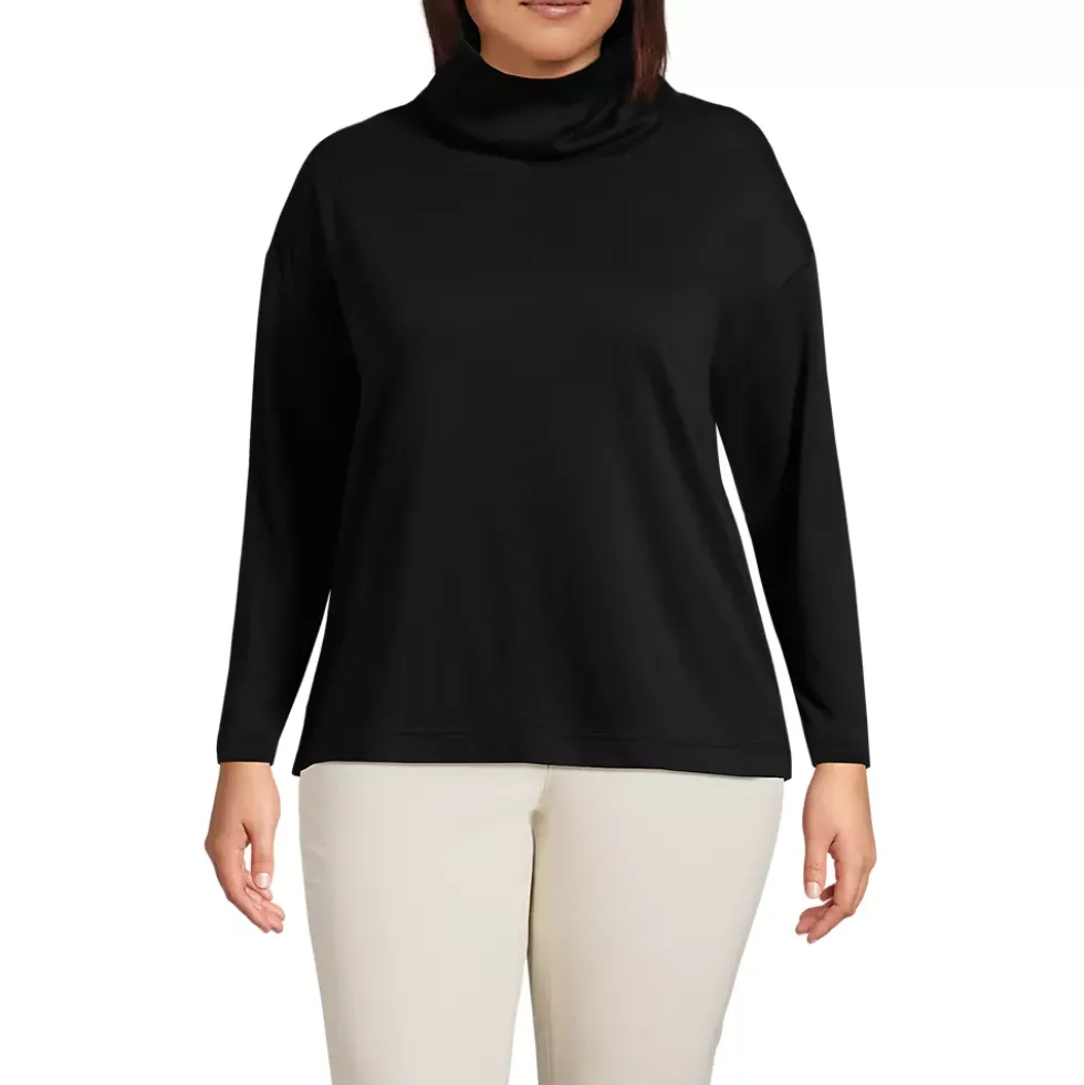 Women's Cotton Polyester Long Sleeve Funnel Neck Shirt