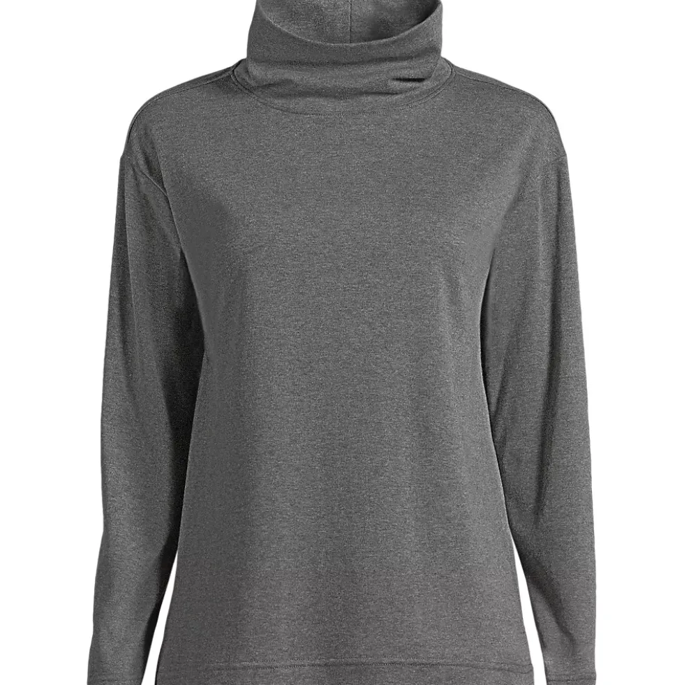 Women's Cotton Polyester Long Sleeve Funnel Neck Shirt