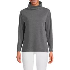 Women's Cotton Polyester Long Sleeve Funnel Neck Shirt