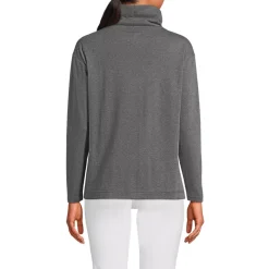 Women's Cotton Polyester Long Sleeve Funnel Neck Shirt