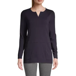 Women's Cotton Polyester Long Sleeve Tunic with Pockets