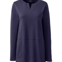 Women's Cotton Polyester Long Sleeve Tunic with Pockets
