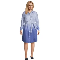 Women's Cotton Poplin Button Front Shirt Dress