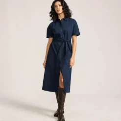 Women's Cotton Poplin Button Front Dress