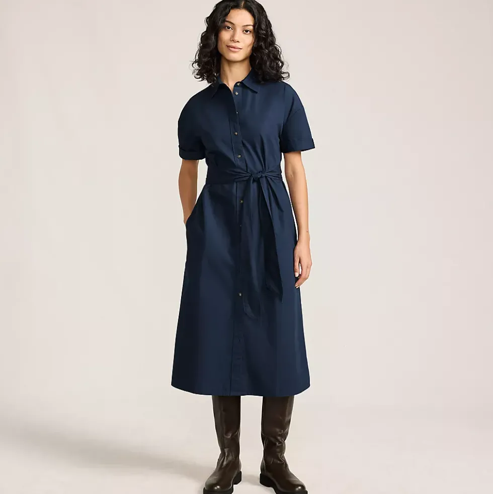 Women's Cotton Poplin Button Front Dress