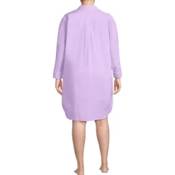 Women's Cotton Poplin Long Sleeve Sleepshirt Nightgown