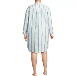 Women's Cotton Poplin Long Sleeve Sleepshirt Nightgown