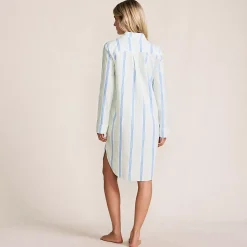 Women's Cotton Poplin Long Sleeve Sleepshirt Nightgown
