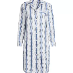 Women's Cotton Poplin Long Sleeve Sleepshirt Nightgown