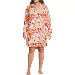 Women's Cotton Poplin Long Sleeve Sleepshirt Nightgown