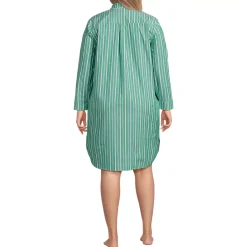 Women's Cotton Poplin Long Sleeve Sleepshirt Nightgown