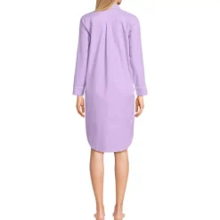 Women's Cotton Poplin Long Sleeve Sleepshirt Nightgown