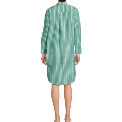 Women's Cotton Poplin Long Sleeve Sleepshirt Nightgown