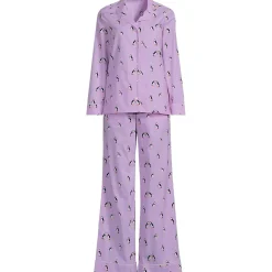 Women's Cotton Poplin 2 Piece Pajama Set - Long Sleeve Top and Pants