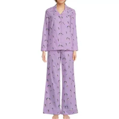 Women's Cotton Poplin 2 Piece Pajama Set - Long Sleeve Top and Pants